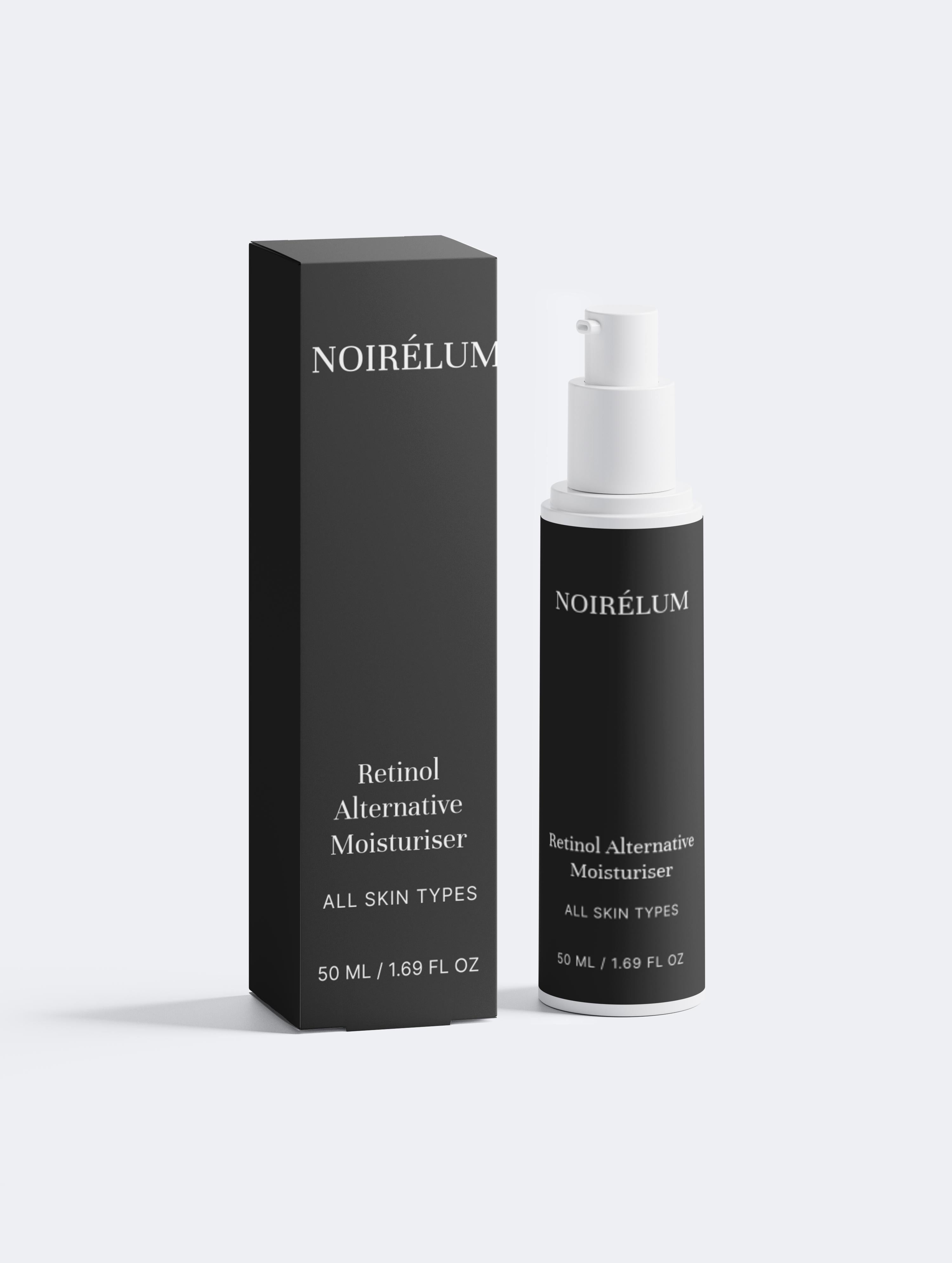 Noirelum Retinol Alternative Moisturizer bottle and packaging on a white background